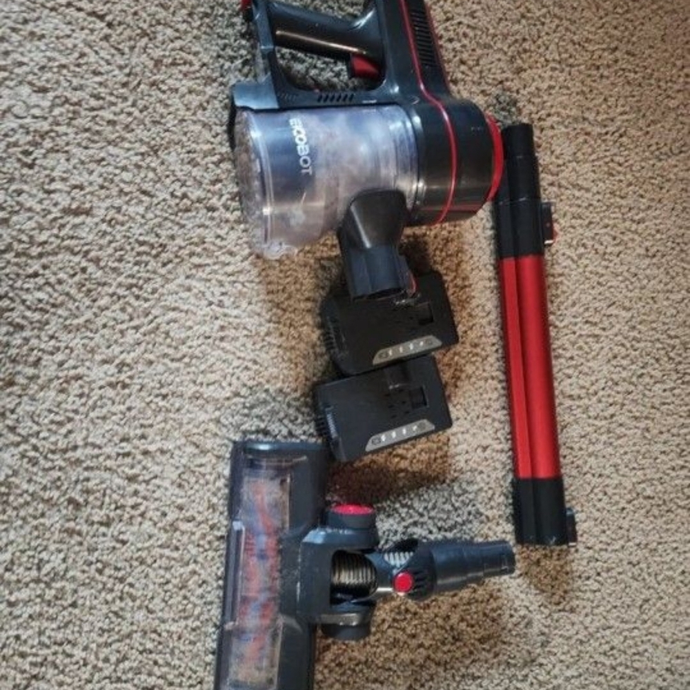 Red and Black Camera Monopod with Action Camera
